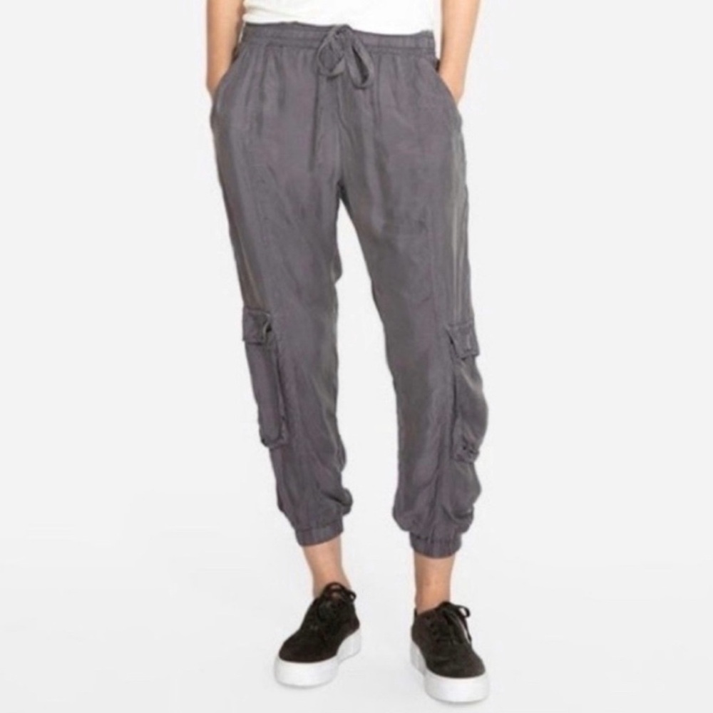 JOHNNY WAS Grey Ramble Cargo Pull-On Pant Joggers L